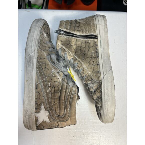  Beige Slide High Top Crocodile Print Sneaker Size 41 EU / 8 US Mens main image 4